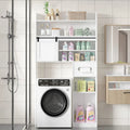 Meuble de rangement  pour toilettes, avec cadre en métal et étagères de rangement, organiseur de salle de bain avec étagères réglables
