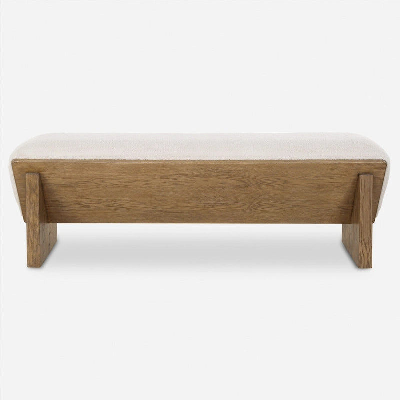 Uttermost 23806 Wedged 59 Wide Wood Framed Polyester Bench