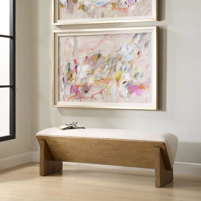 23806 Banc en polyester à cadre en bois, 59 de large, encastré