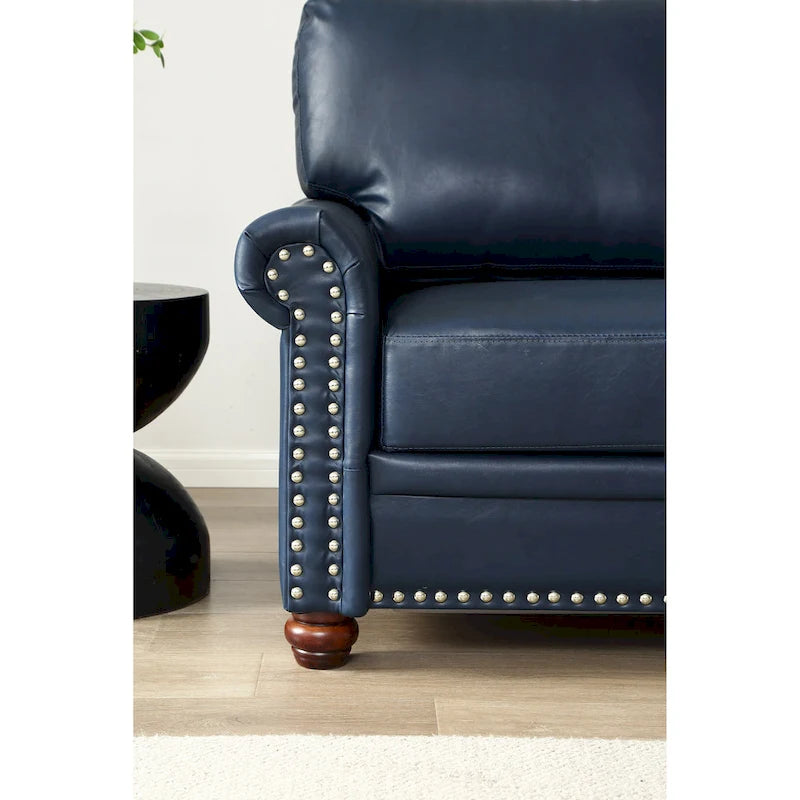 Canapé 3 places 82,68 en cuir PU avec rangement, structure en bois massif et métal, 6 pieds de support, coffres de rangement sous l'assise
