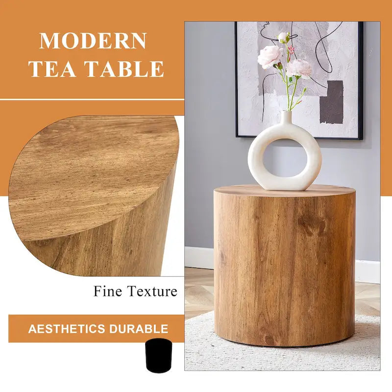 15,7 Table basse ronde moderne avec motif tendance et base stable pour le salon
