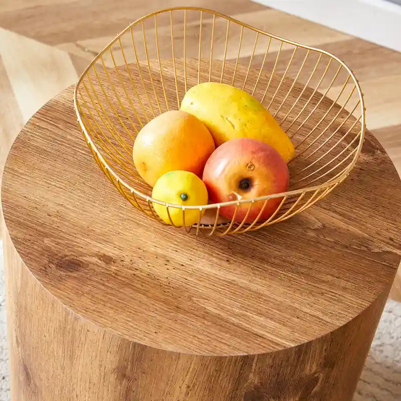 15,7 Table basse ronde moderne avec motif tendance et base stable pour le salon