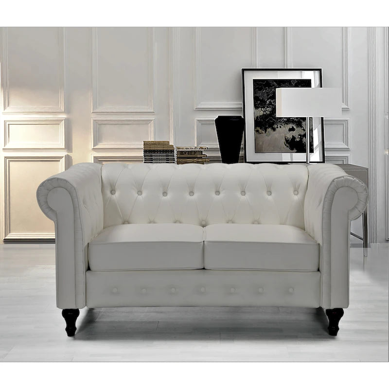 Causeuse classique Chesterfield rembourrée en velours