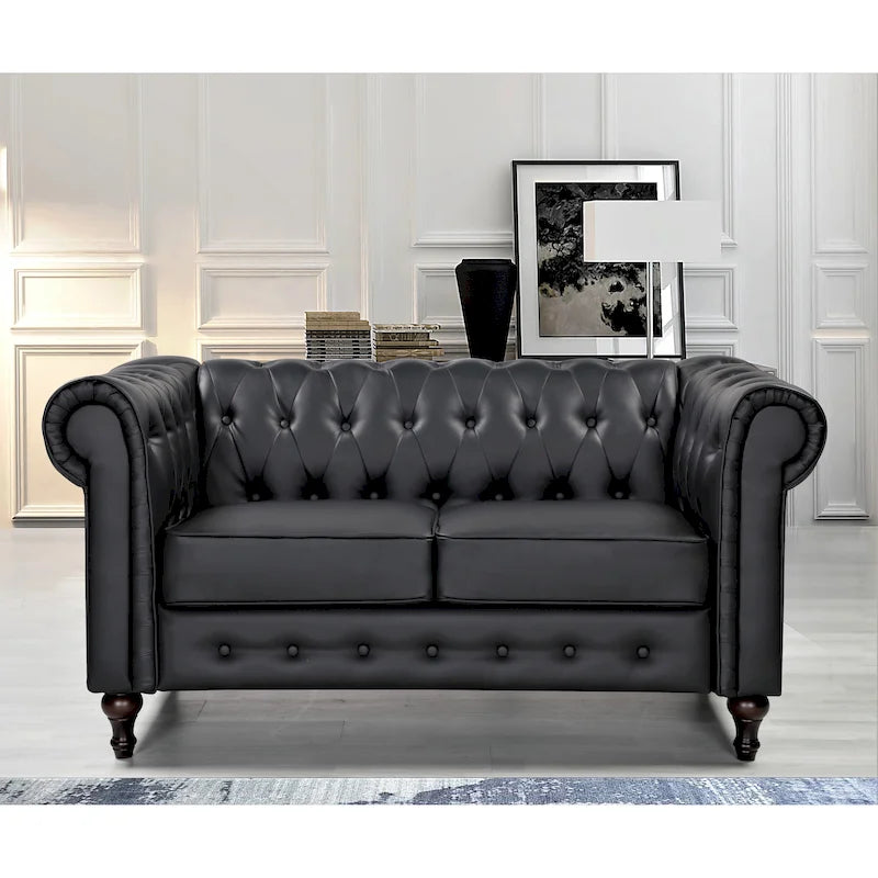 Causeuse classique Chesterfield rembourrée en velours