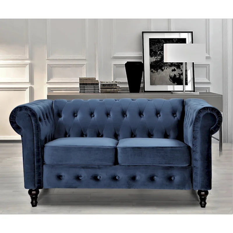 Causeuse classique Chesterfield rembourrée en velours
