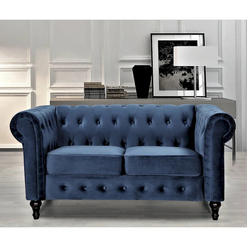 Causeuse classique Chesterfield rembourrée en velours
