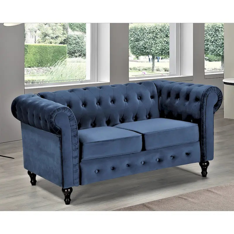 Causeuse classique Chesterfield rembourrée en velours