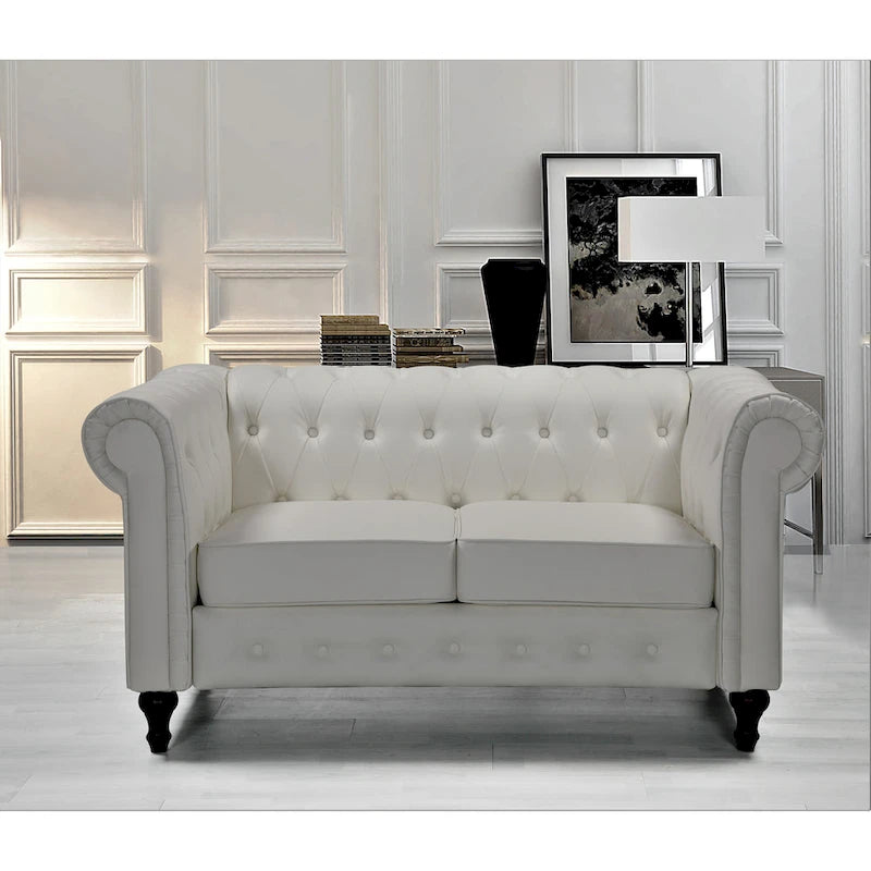 Causeuse classique Chesterfield rembourrée en velours