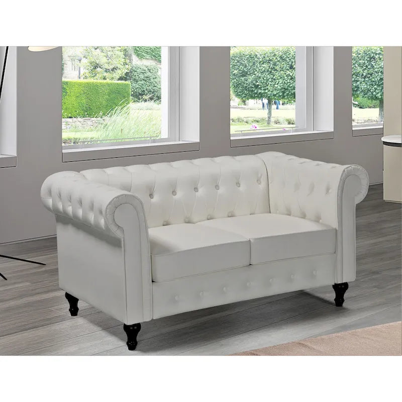 Causeuse classique Chesterfield rembourrée en velours