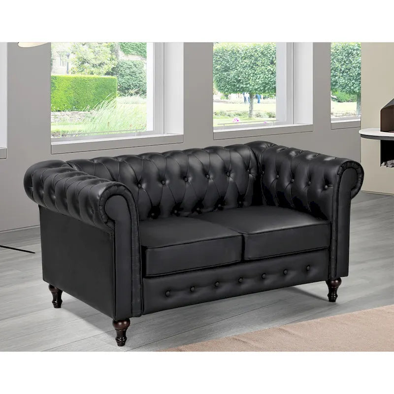Causeuse classique Chesterfield rembourrée en velours