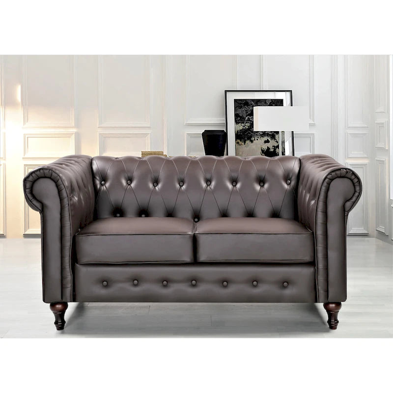 Causeuse classique Chesterfield rembourrée en velours