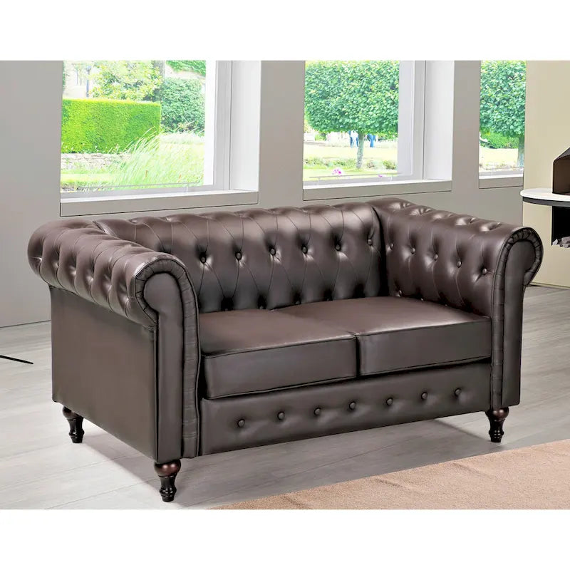 Causeuse classique Chesterfield rembourrée en velours