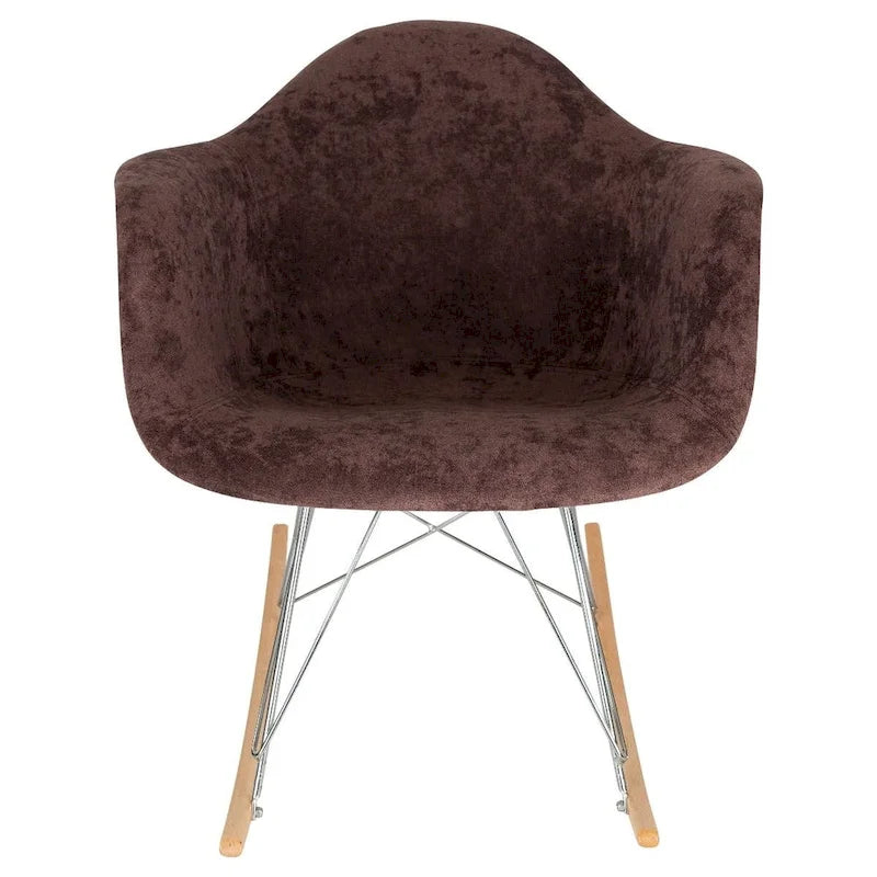 Fauteuil à bascule contemporain en velours Wilson – Fauteuil à bascule d'appoint pour la maison, le salon, la chambre, le patio