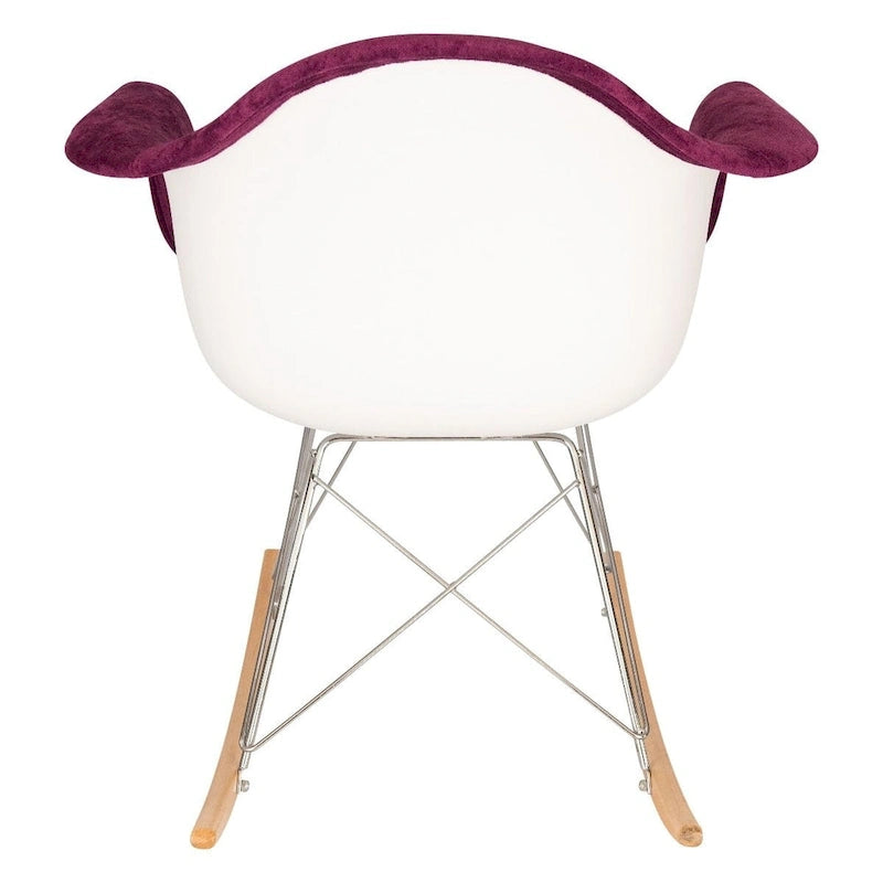 Fauteuil à bascule contemporain en velours Wilson – Fauteuil à bascule d'appoint pour la maison, le salon, la chambre, le patio