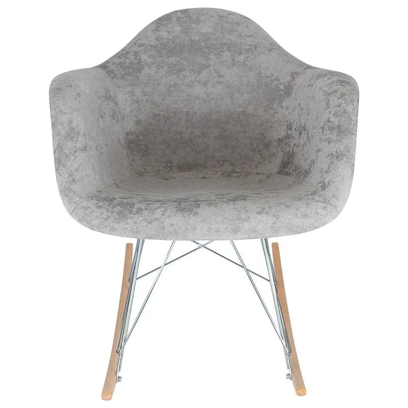 Fauteuil à bascule contemporain en velours Wilson – Fauteuil à bascule d'appoint pour la maison, le salon, la chambre, le patio