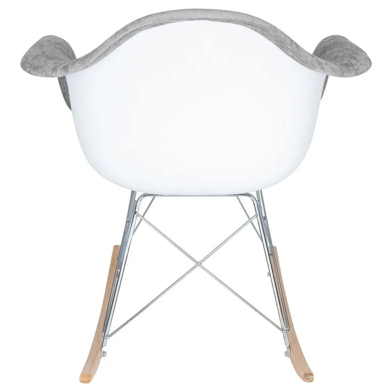 Fauteuil à bascule contemporain en velours Wilson – Fauteuil à bascule d'appoint pour la maison, le salon, la chambre, le patio