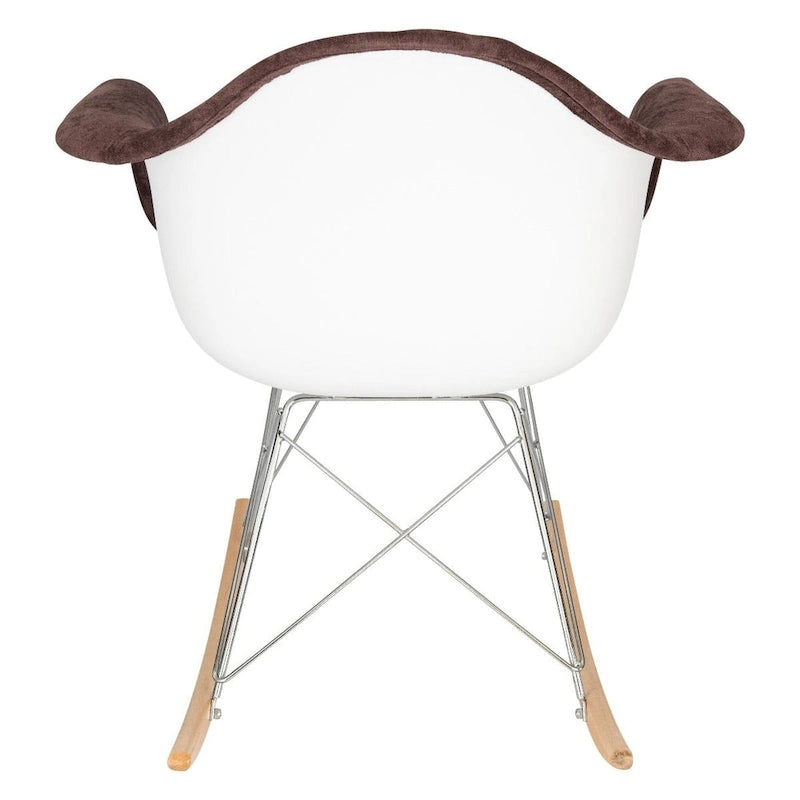 Fauteuil à bascule contemporain en velours Wilson – Fauteuil à bascule d'appoint pour la maison, le salon, la chambre, le patio