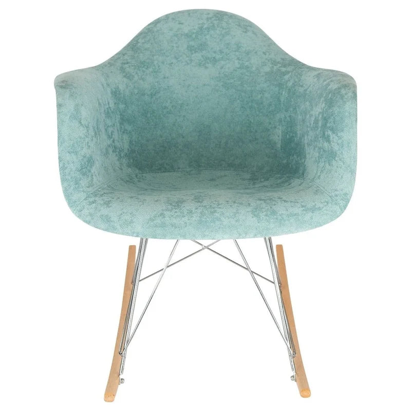 Fauteuil à bascule contemporain en velours Wilson – Fauteuil à bascule d'appoint pour la maison, le salon, la chambre, le patio