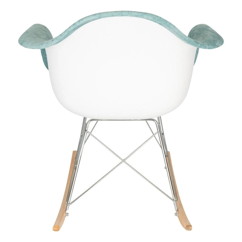Fauteuil à bascule contemporain en velours Wilson – Fauteuil à bascule d'appoint pour la maison, le salon, la chambre, le patio