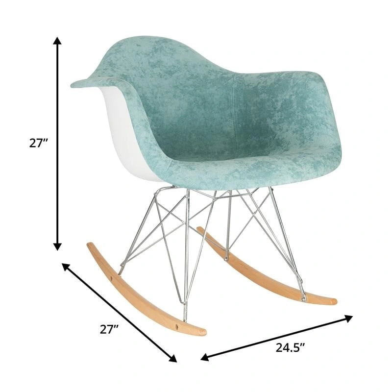Fauteuil à bascule contemporain en velours Wilson – Fauteuil à bascule d'appoint pour la maison, le salon, la chambre, le patio