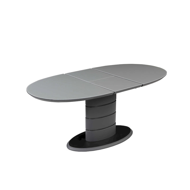 Table à manger extensible  avec piètement Art déco à rayures