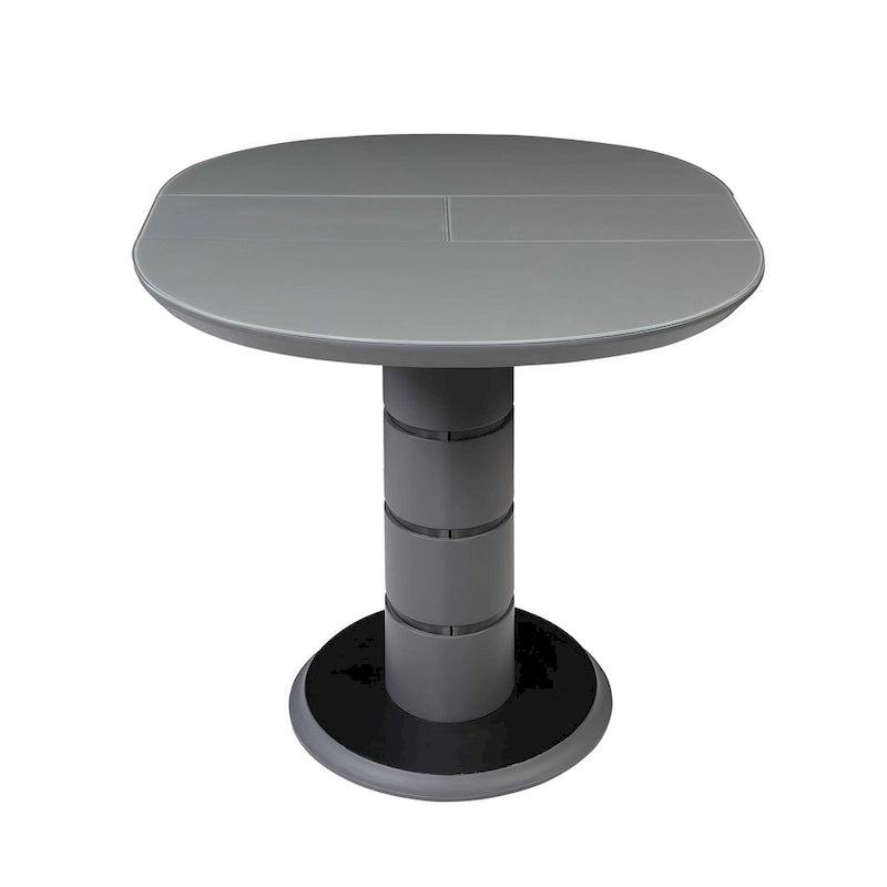 Table à manger extensible  avec piètement Art déco à rayures