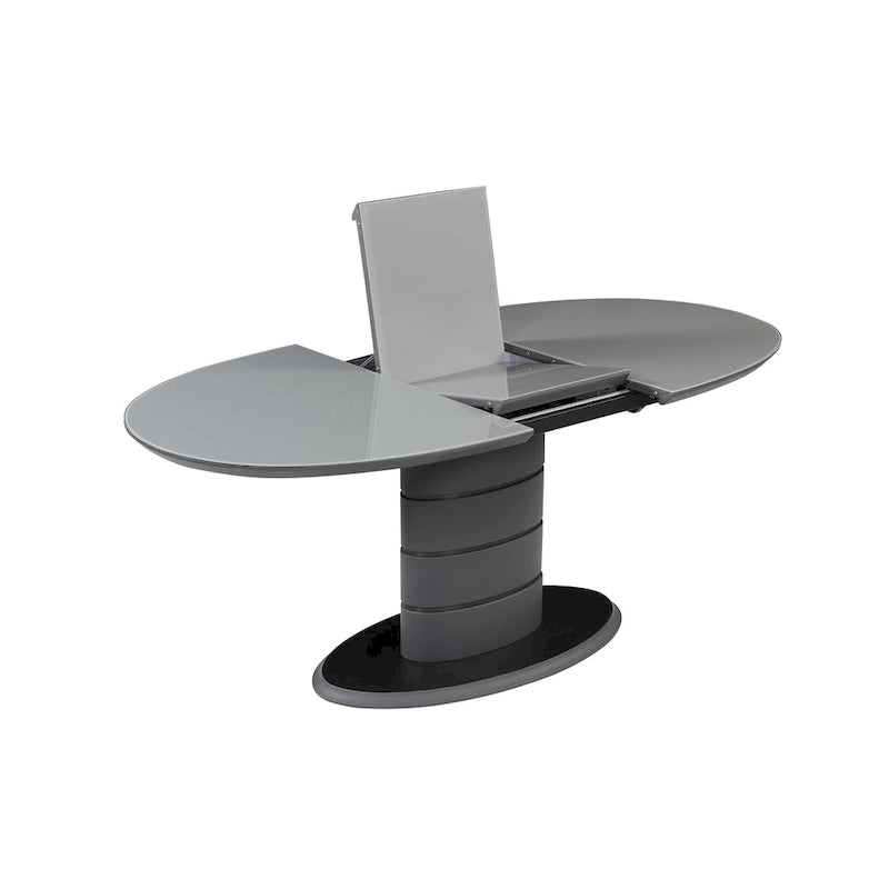 Table à manger extensible  avec piètement Art déco à rayures