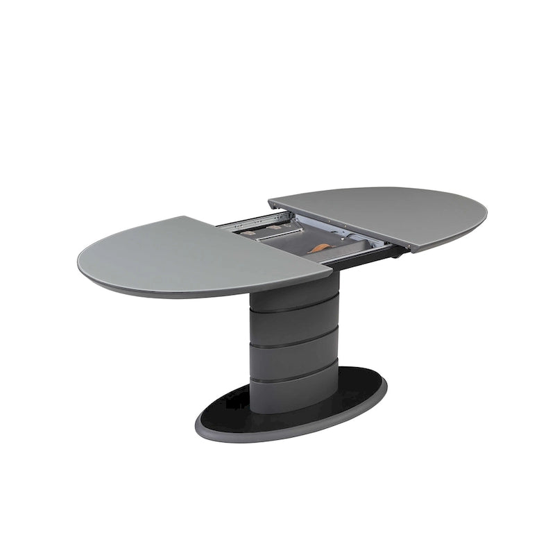 Table à manger extensible  avec piètement Art déco à rayures