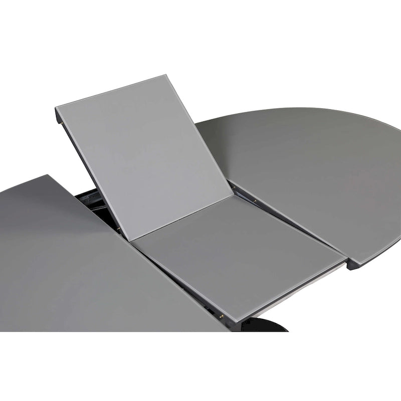 Table à manger extensible  avec piètement Art déco à rayures