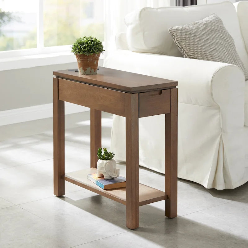 Table d'appoint Charging Cade Wood avec tiroir