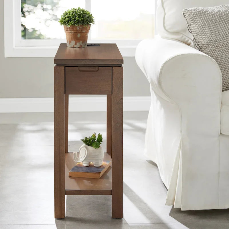 Table d'appoint Charging Cade Wood avec tiroir