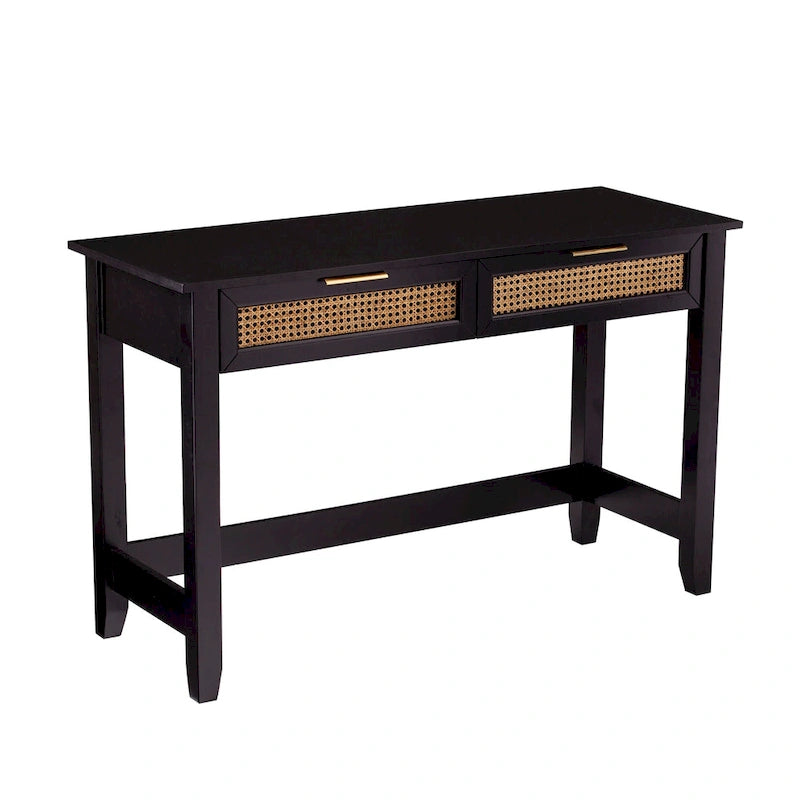 Console de rangement moderne du milieu du siècle  avec tiroirs en rotin