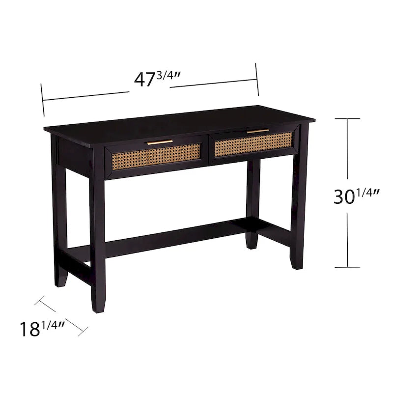 Console de rangement moderne du milieu du siècle  avec tiroirs en rotin