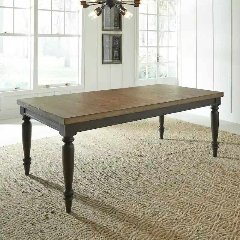 Table rectangulaire à pieds en ardoise - Noire