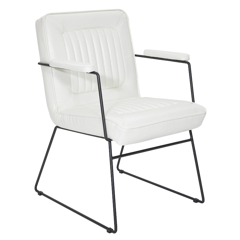 Fauteuil en similicuir  piètement luge