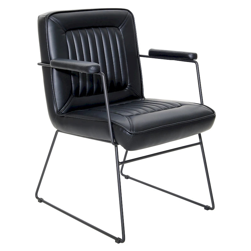 Fauteuil en similicuir  piètement luge