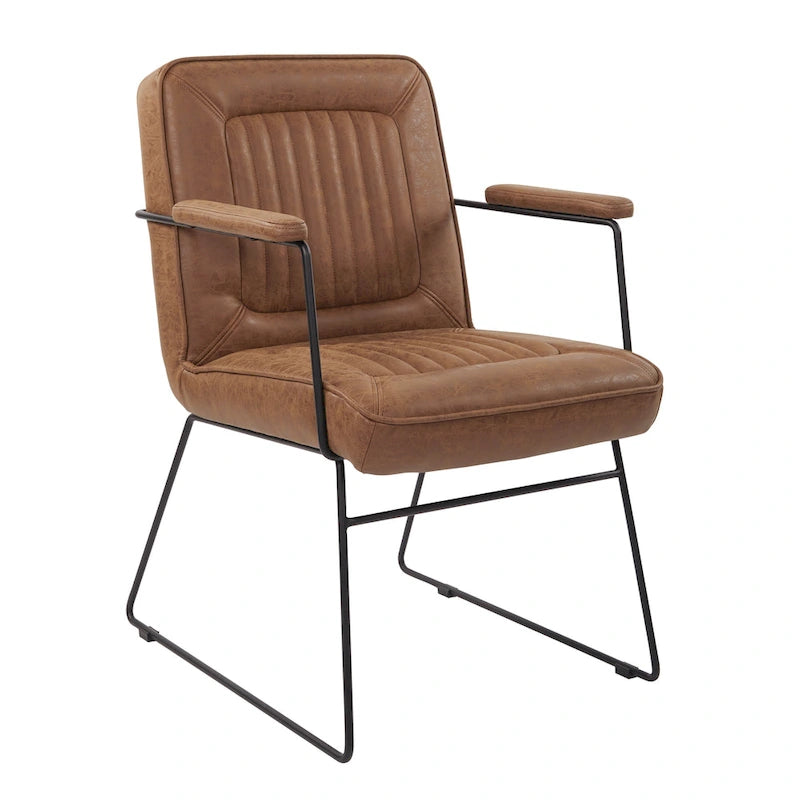 Fauteuil en similicuir  piètement luge