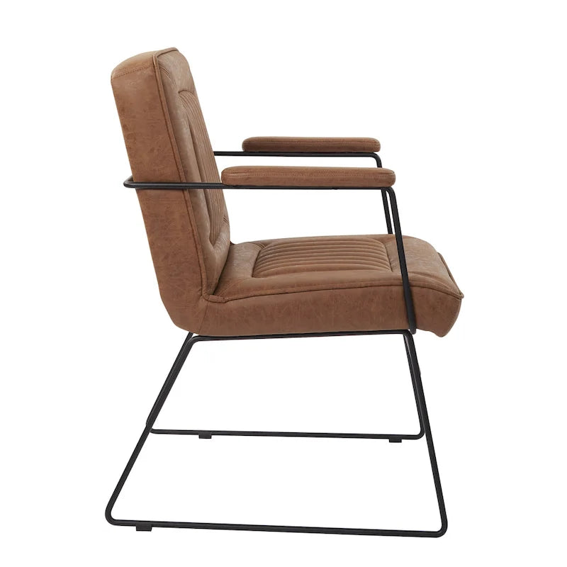 Fauteuil en similicuir  piètement luge