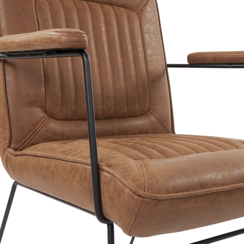 Fauteuil en similicuir  piètement luge