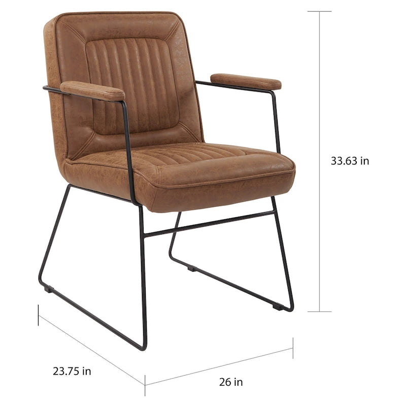 Fauteuil en similicuir  piètement luge