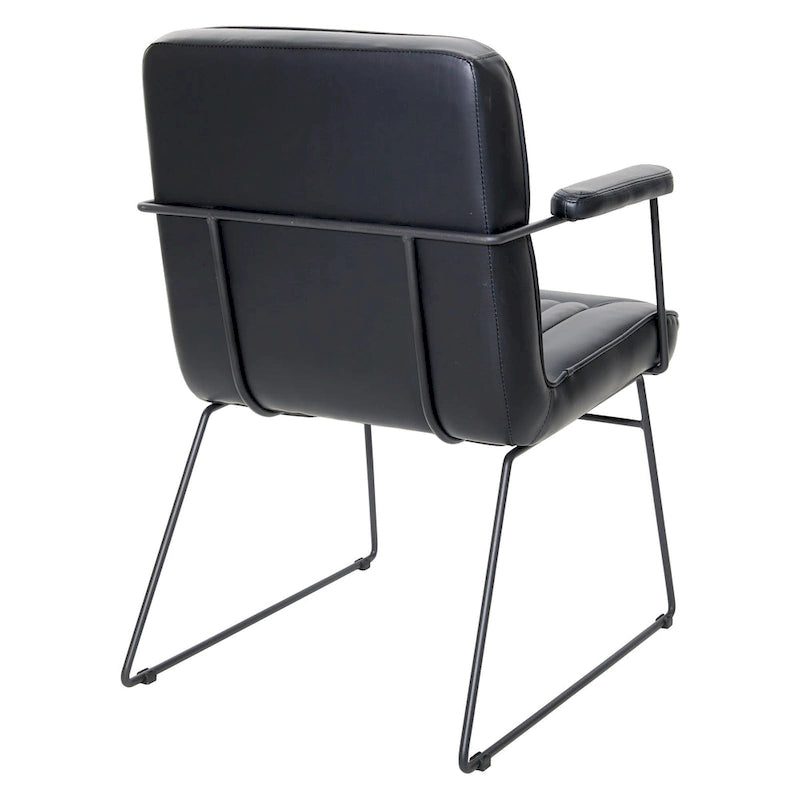 Fauteuil en similicuir  piètement luge