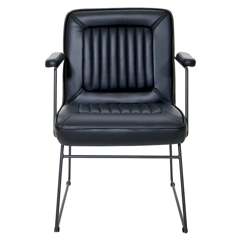 Fauteuil en similicuir  piètement luge