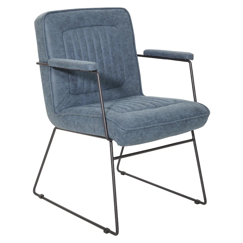 Fauteuil en similicuir  piètement luge
