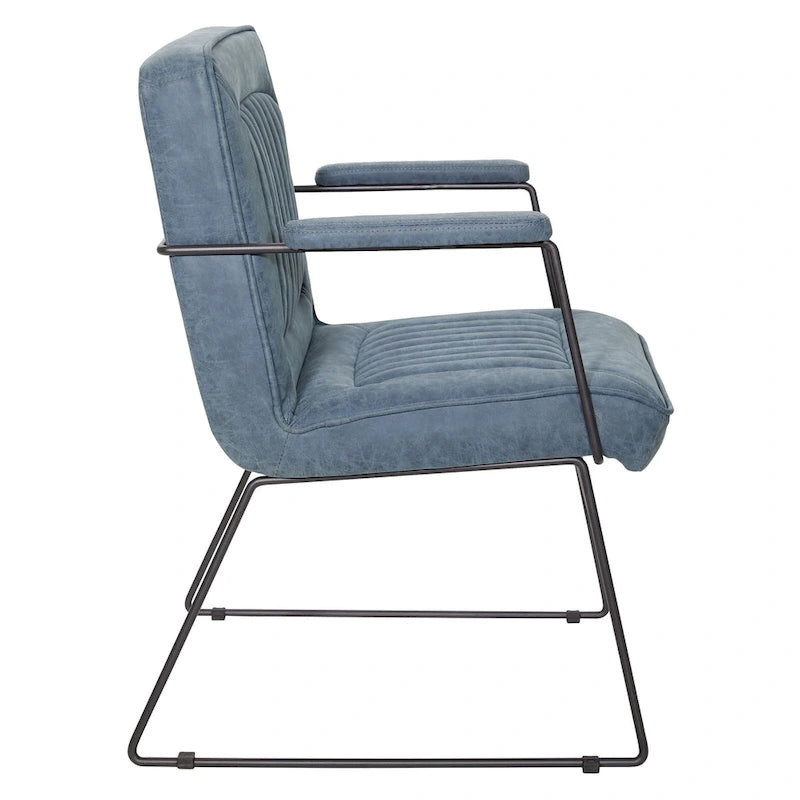 Fauteuil en similicuir  piètement luge