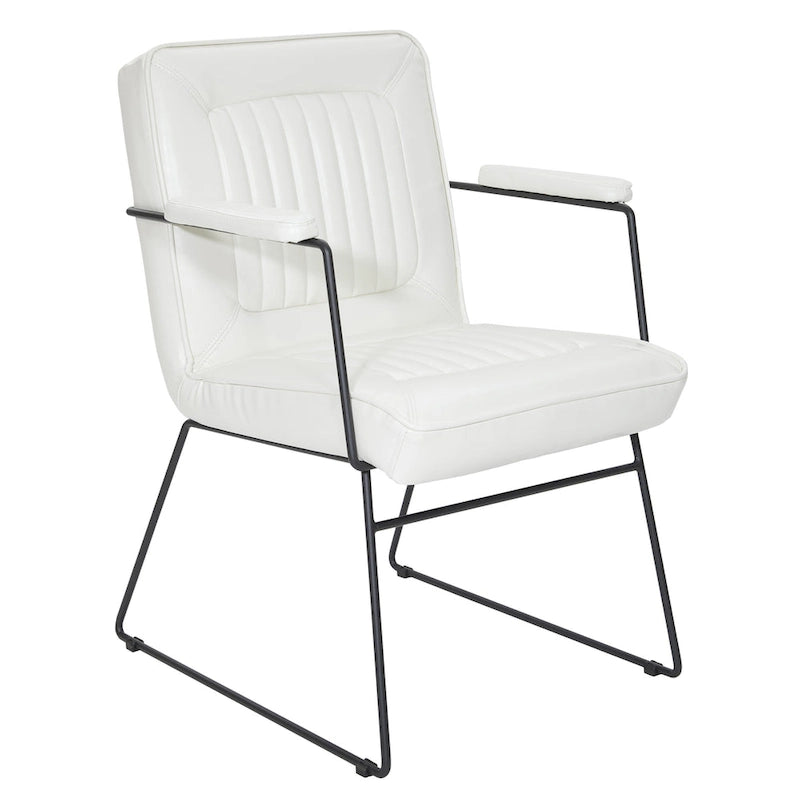 Fauteuil en similicuir  piètement luge