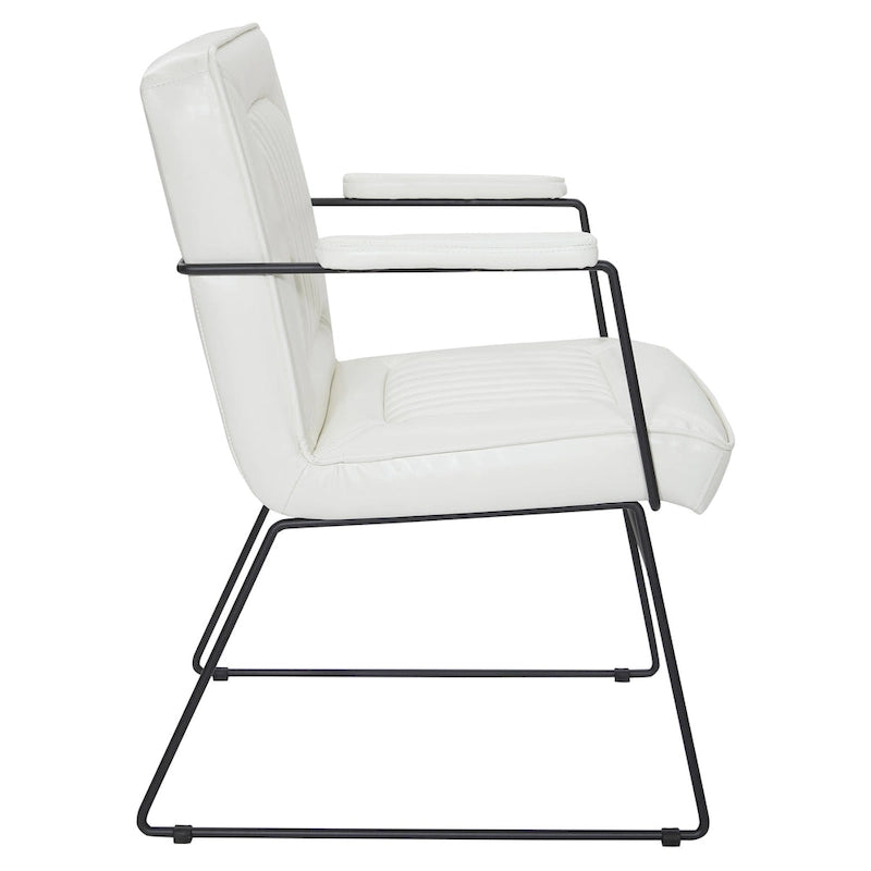 Fauteuil en similicuir  piètement luge