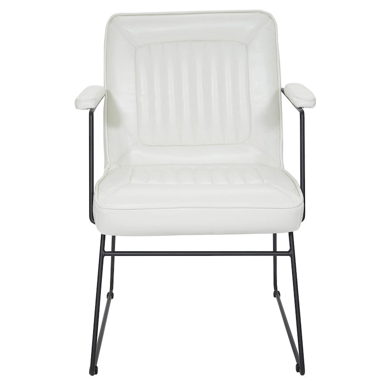 Fauteuil en similicuir  piètement luge