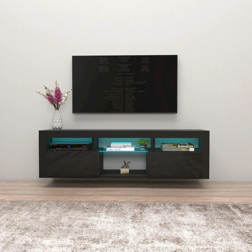 Bari 160 Wall Mounted Floating 63 TV Stand with 16 Color LEDs