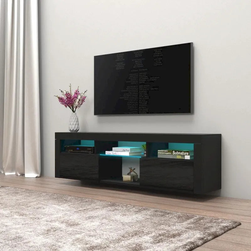 Meuble TV flottant mural  160 avec 16 couleurs de LED
