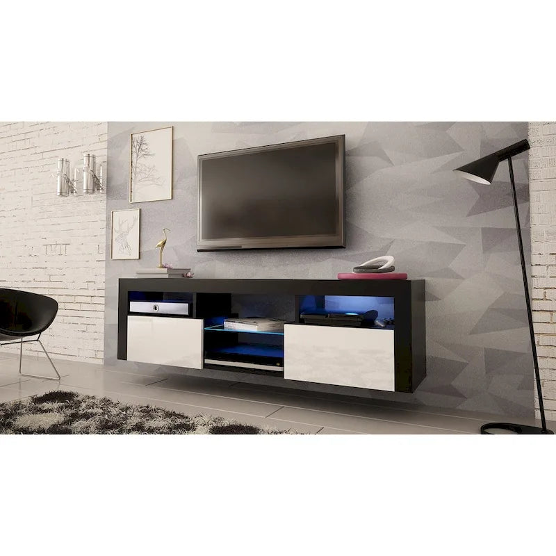 Meuble TV flottant mural  160 avec 16 couleurs de LED